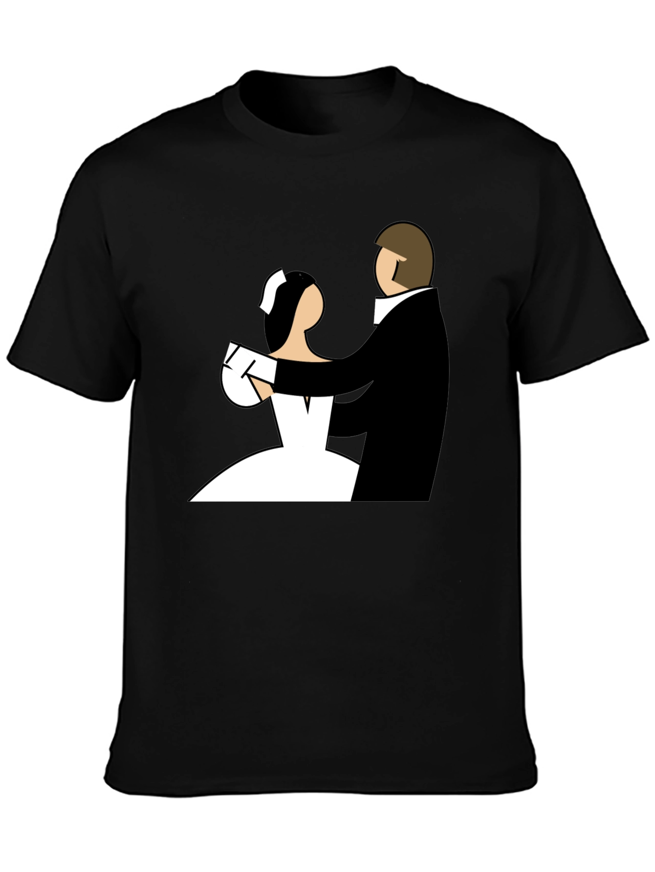 Bride and Groom Graphic Tee - Black