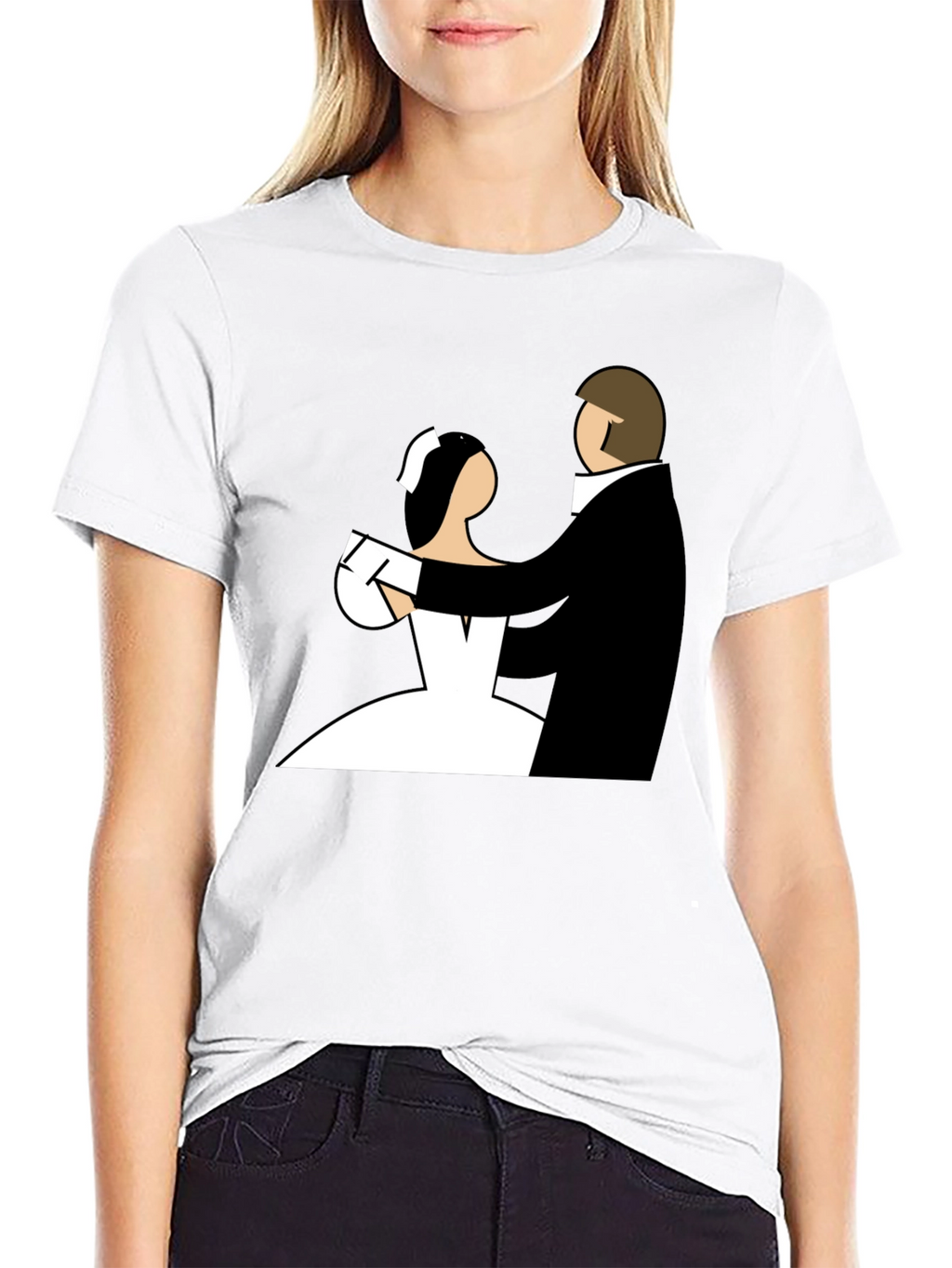 Bride and Groom Graphic Tee - Black