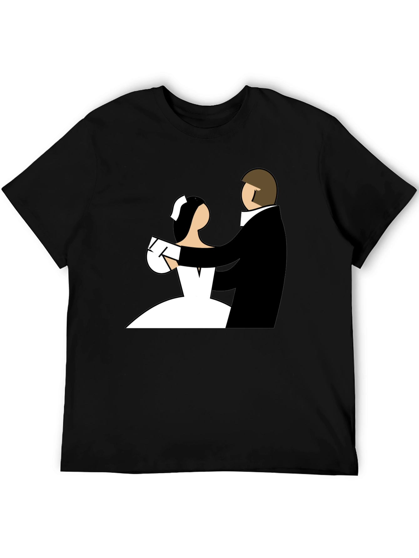 Bride and Groom Graphic Tee - Black
