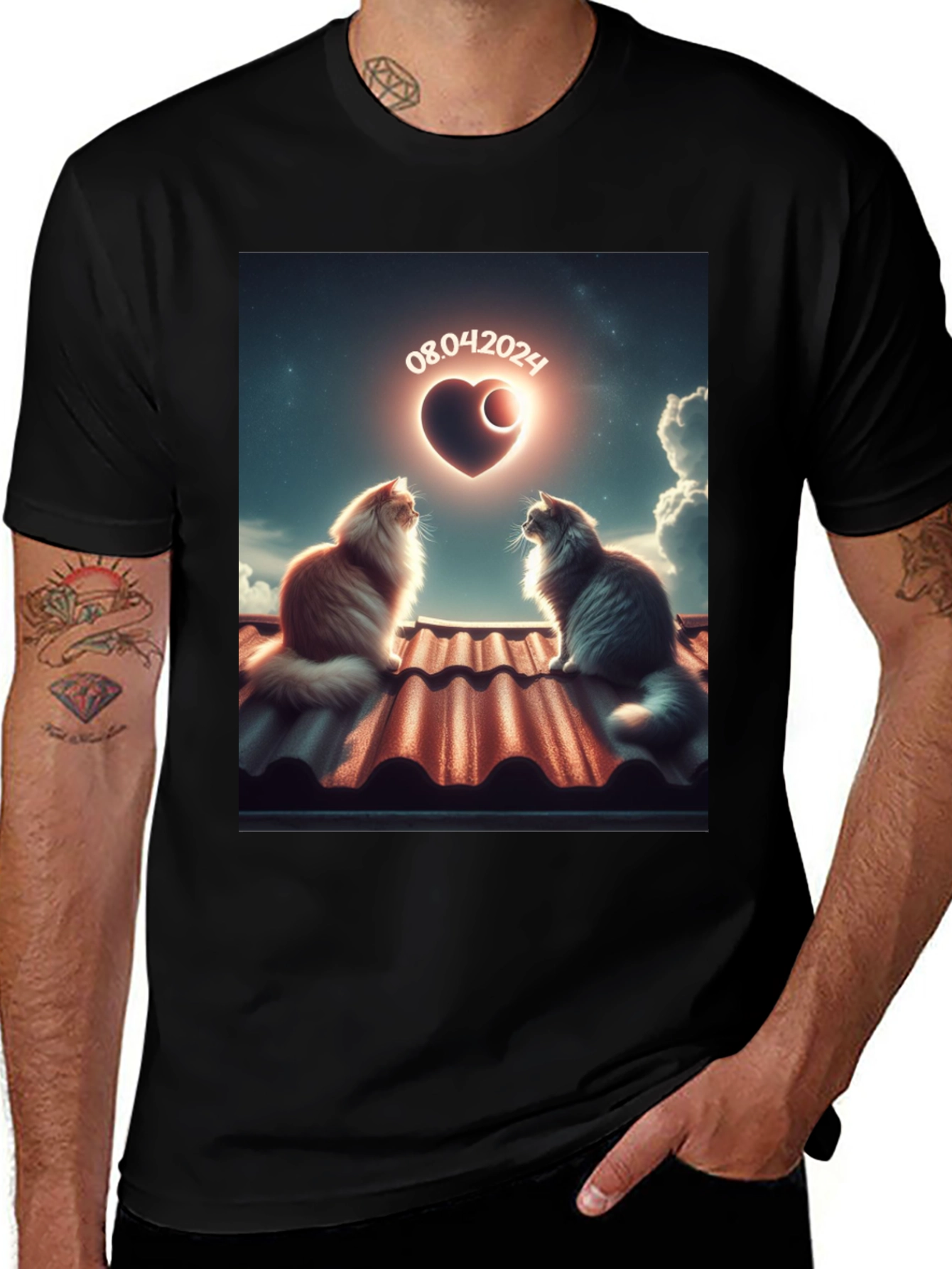 Cats in Love T-Shirt - Unique Date Design