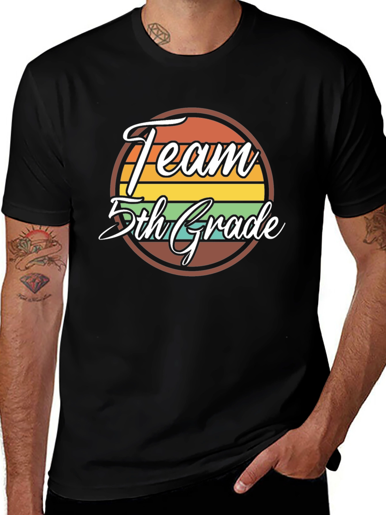 Team 5th Grade Retro Graphic T-Shirt