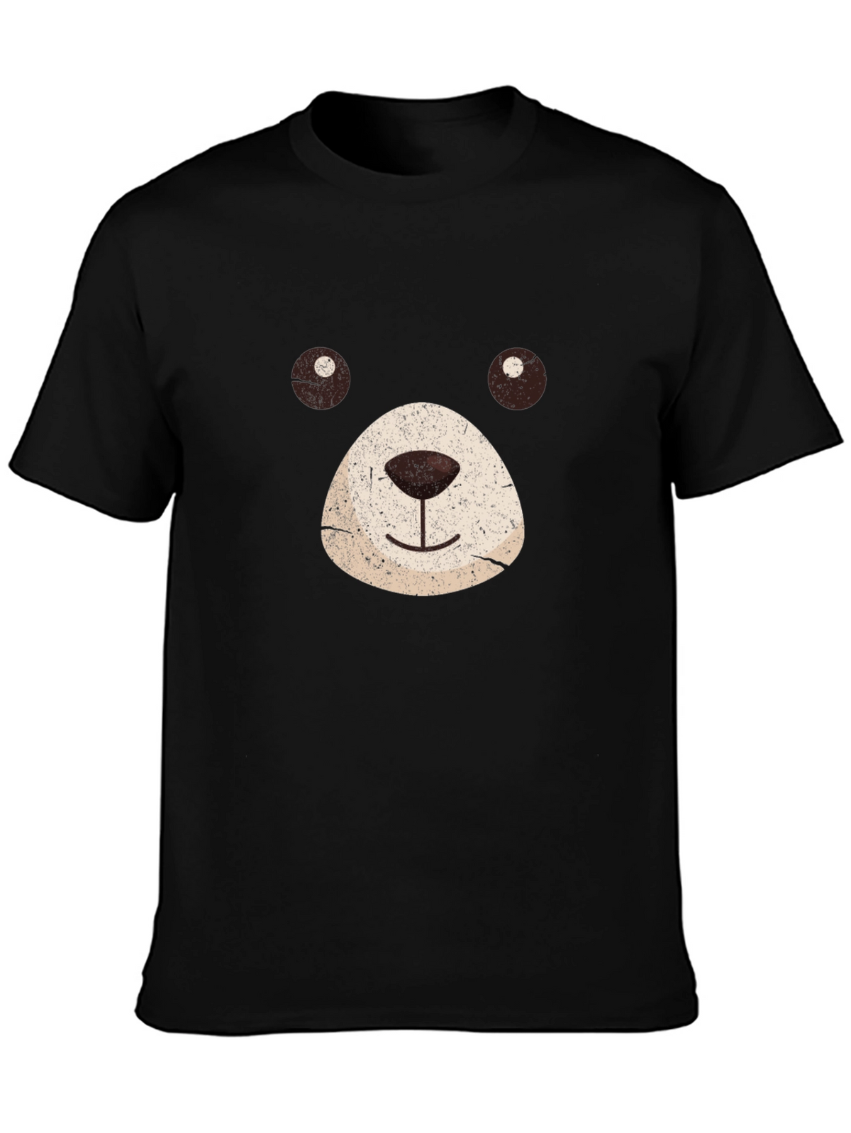 Bear Face Graphic Black T-Shirt