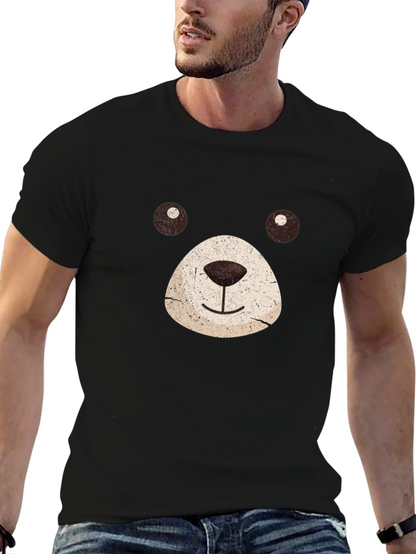 Bear Face Graphic Black T-Shirt