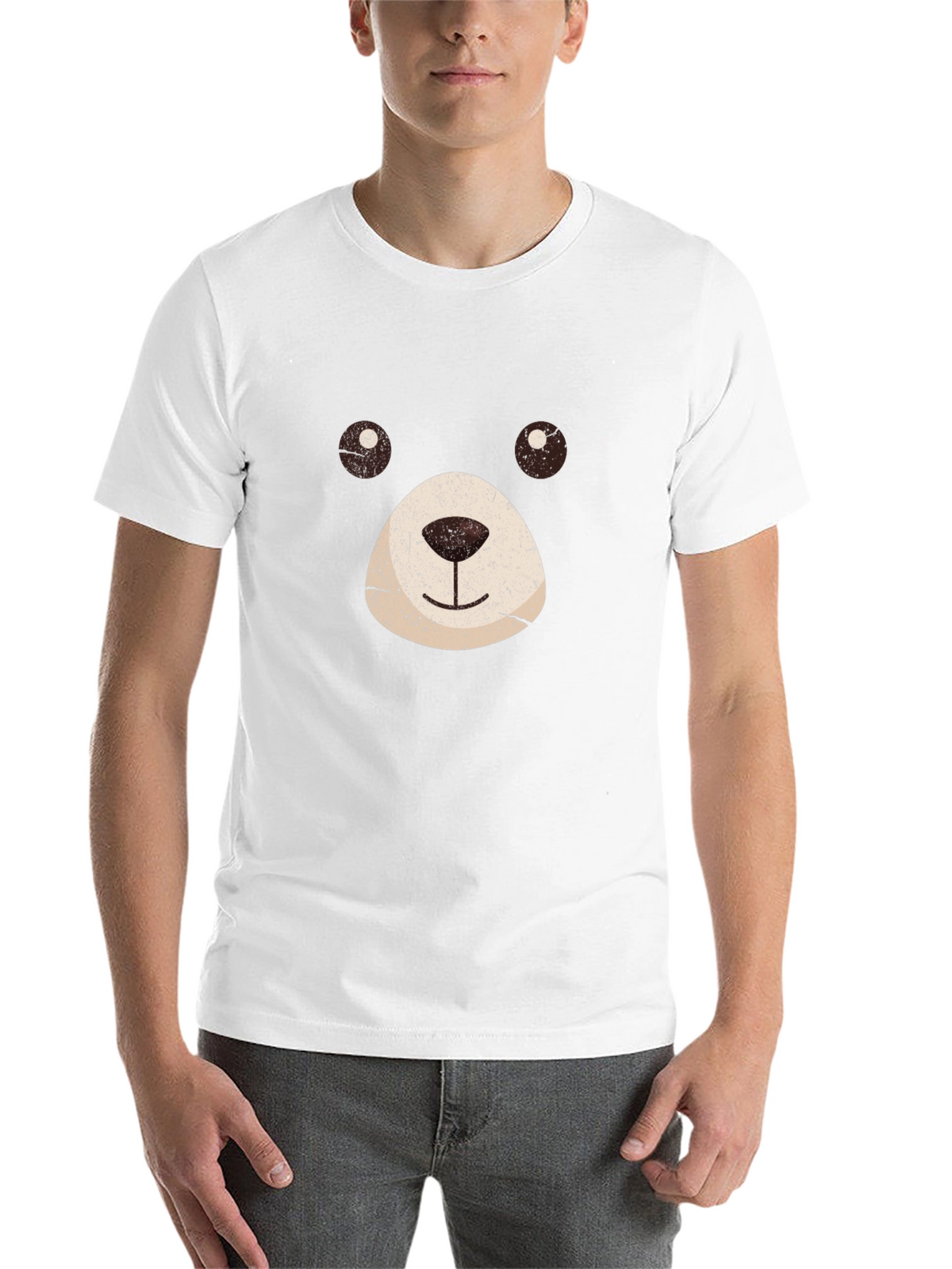 Bear Face Graphic Black T-Shirt