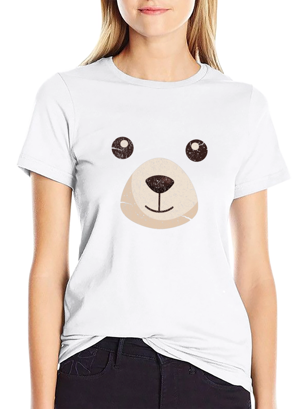 Bear Face Graphic Black T-Shirt
