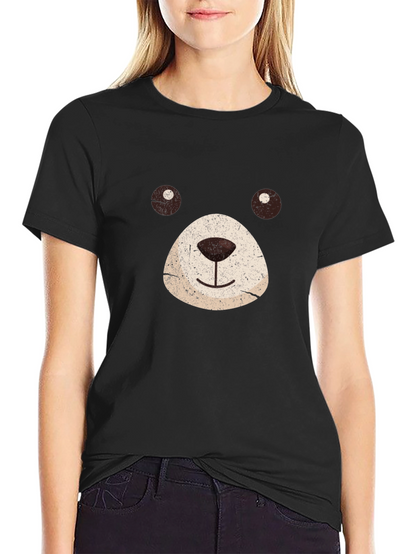 Bear Face Graphic Black T-Shirt