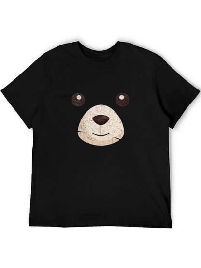 Bear Face Graphic Black T-Shirt
