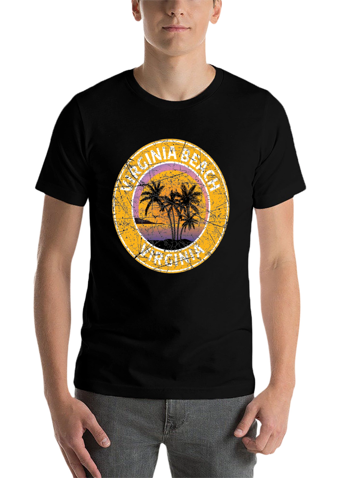 Virginia Beach T-Shirt with Palm Trees