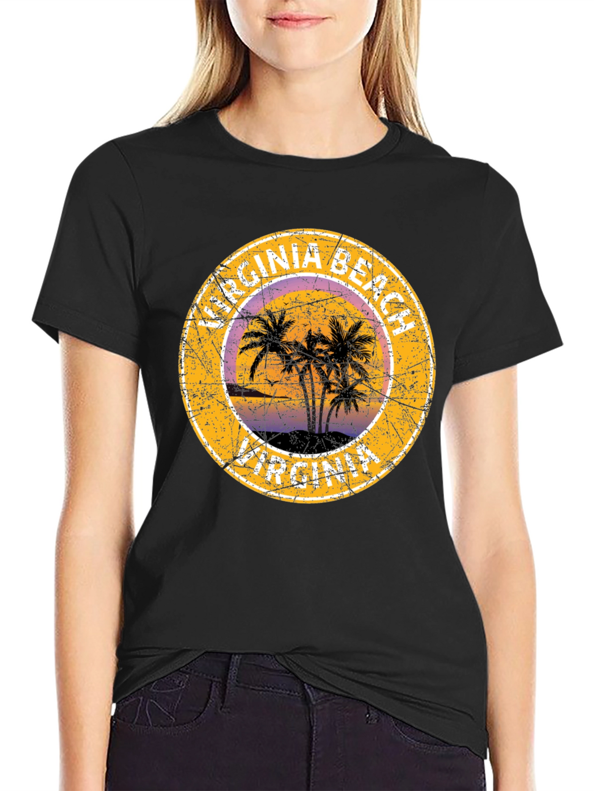 Virginia Beach T-Shirt with Palm Trees