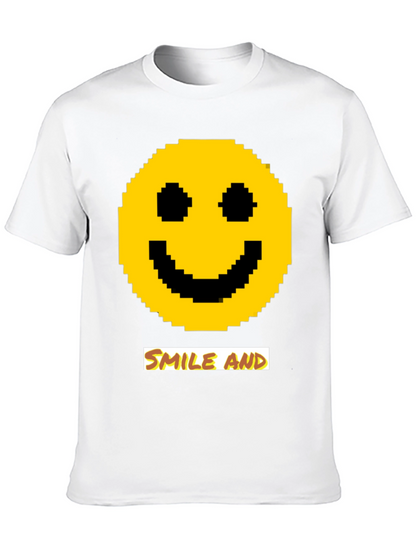 Pixel Smiley Face T-Shirt - Smile and...