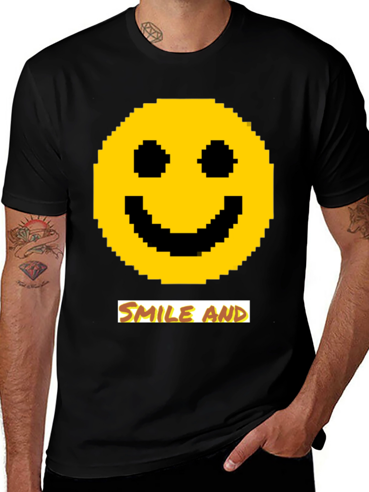 Pixel Smiley Face T-Shirt - Smile and...