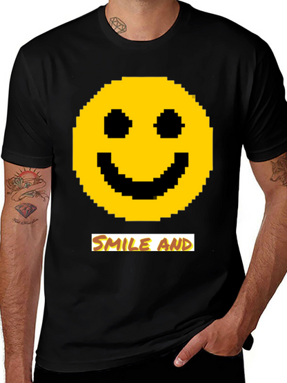 Pixel Smiley Face T-Shirt - Smile and...