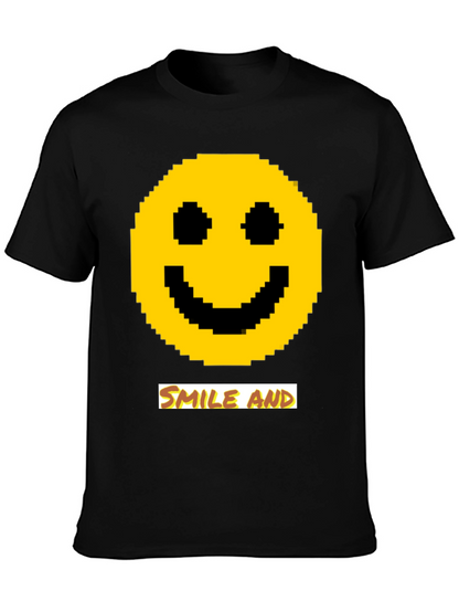 Pixel Smiley Face T-Shirt - Smile and...