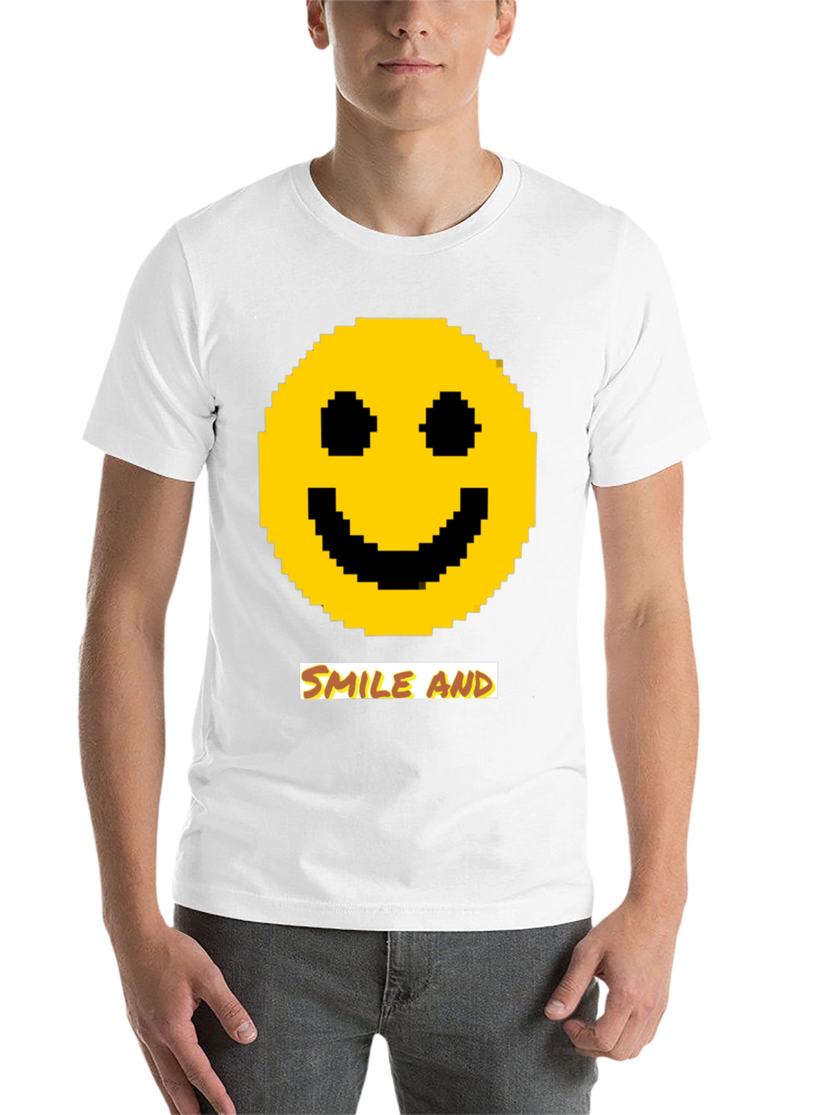 Pixel Smiley Face T-Shirt - Smile and...