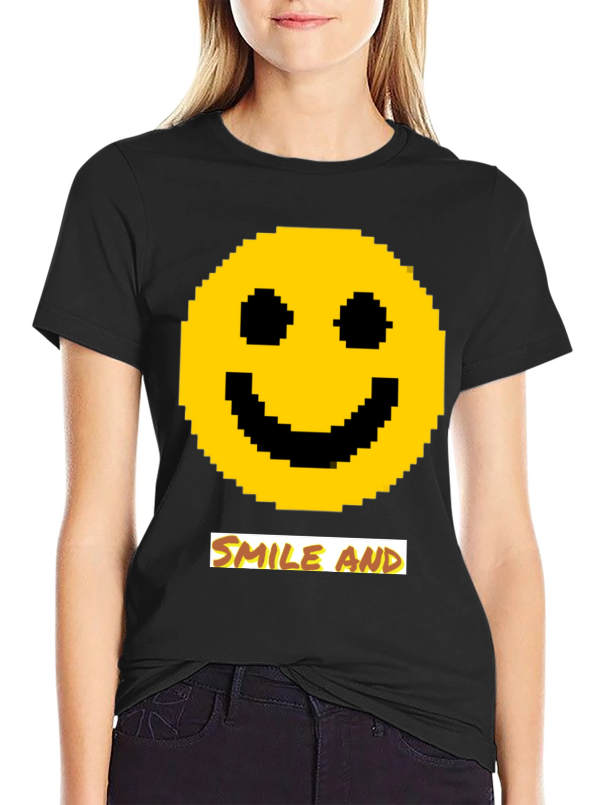 Pixel Smiley Face T-Shirt - Smile and...