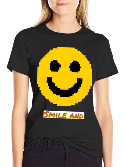 Pixel Smiley Face T-Shirt - Smile and...