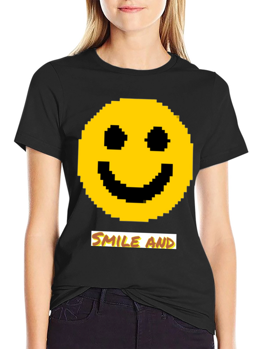 Pixel Smiley Face T-Shirt - Smile and...