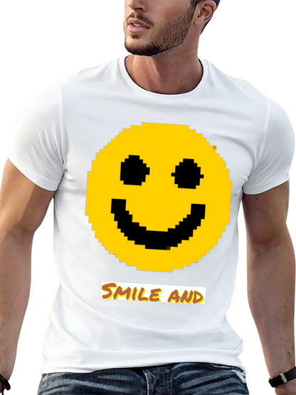 Pixel Smiley Face T-Shirt - Smile and...