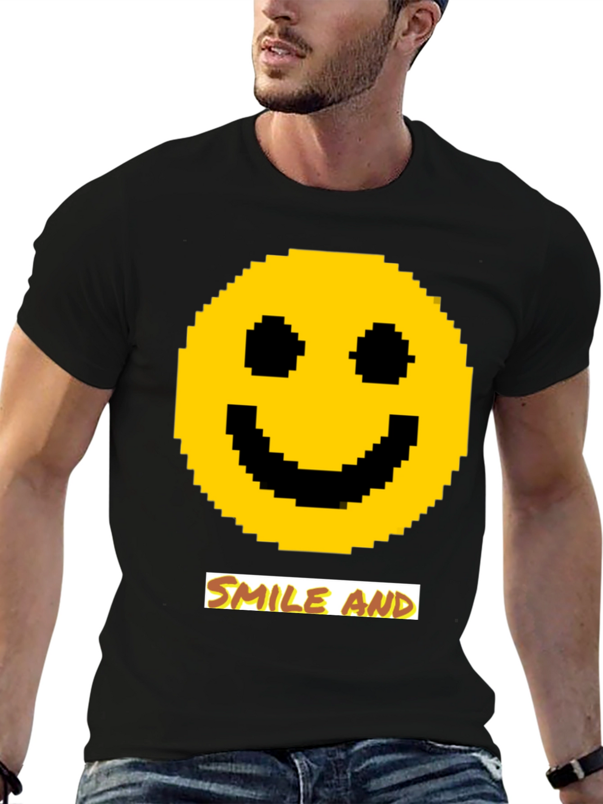 Pixel Smiley Face T-Shirt - Smile and...