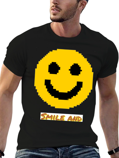 Pixel Smiley Face T-Shirt - Smile and...