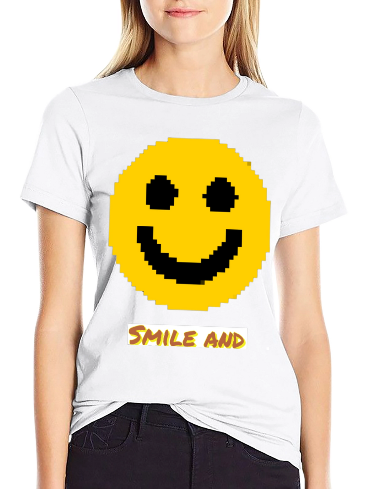 Pixel Smiley Face T-Shirt - Smile and...