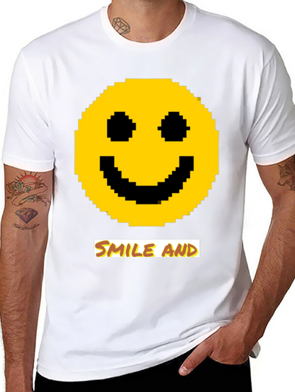Pixel Smiley Face T-Shirt - Smile and...