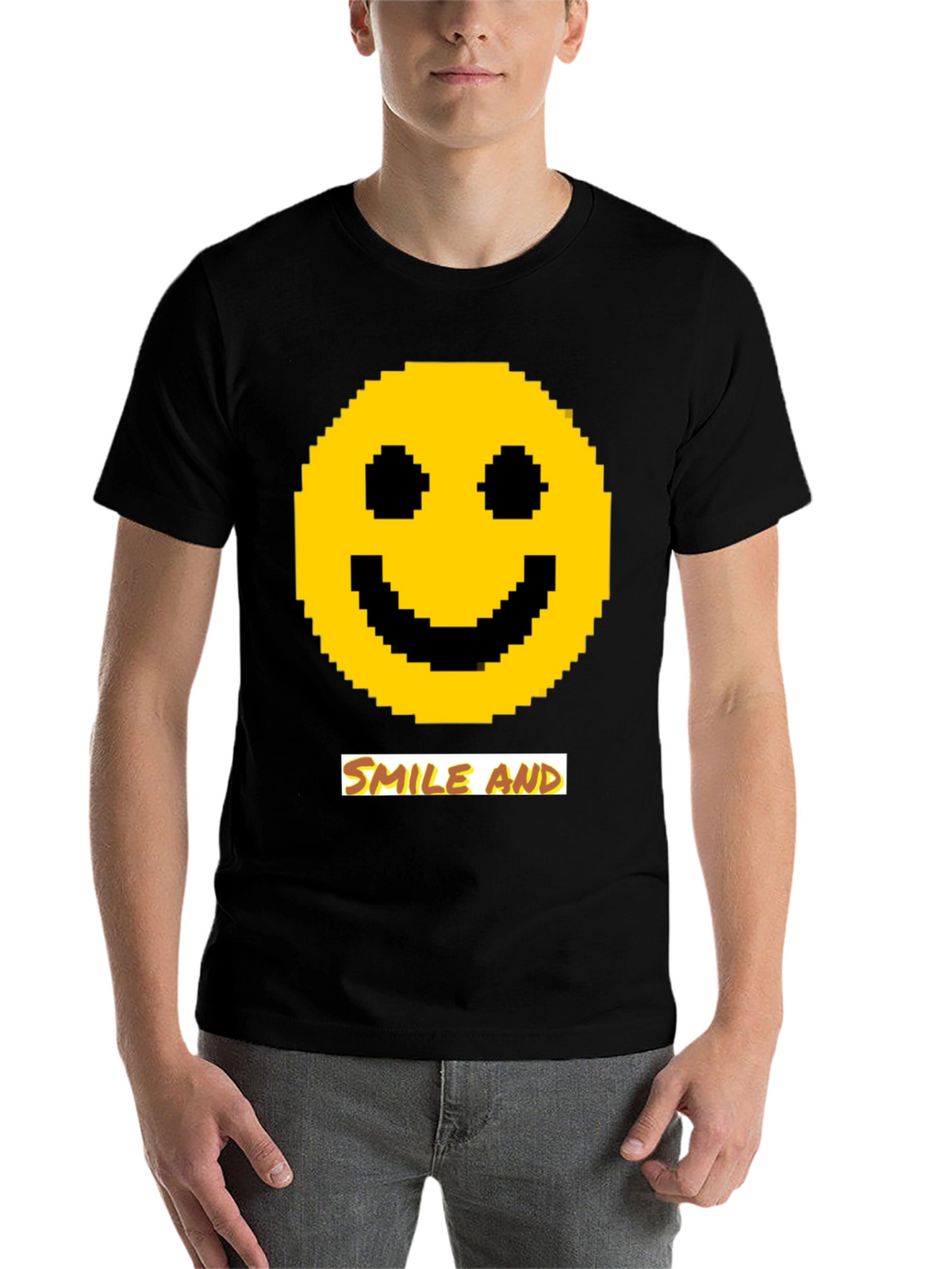Pixel Smiley Face T-Shirt - Smile and...
