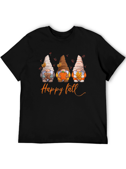 Happy Fall Gnomes Graphic T-Shirt - Autumn Season