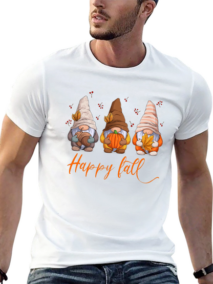Happy Fall Gnomes Graphic T-Shirt - Autumn Season