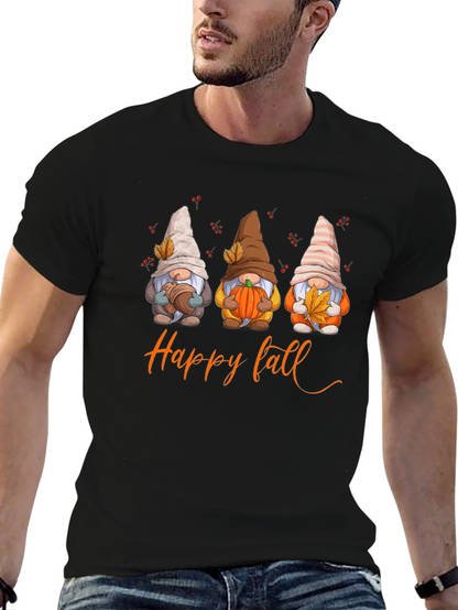 Happy Fall Gnomes Graphic T-Shirt - Autumn Season