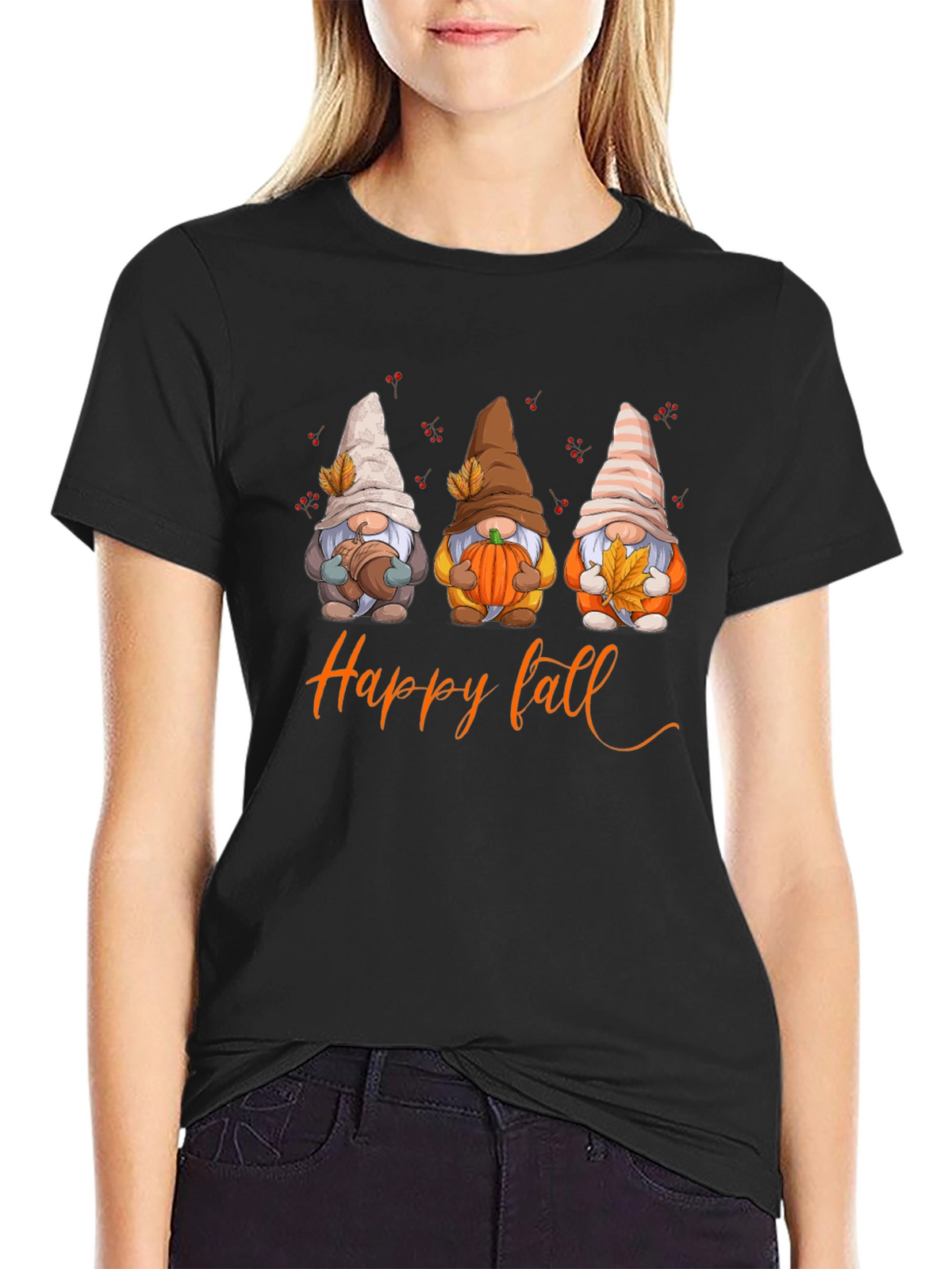 Happy Fall Gnomes Graphic T-Shirt - Autumn Season