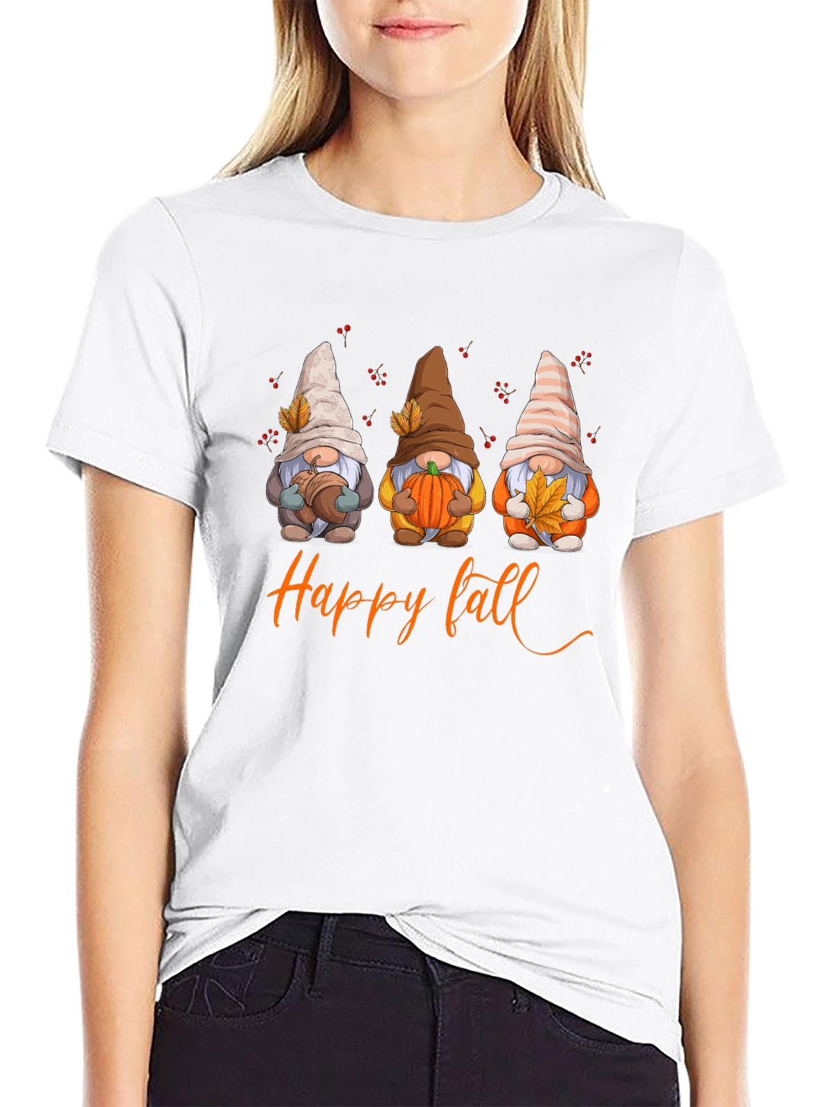 Happy Fall Gnomes Graphic T-Shirt - Autumn Season