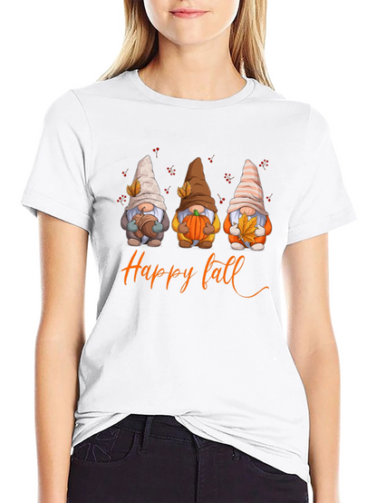 Happy Fall Gnomes Graphic T-Shirt - Autumn Season