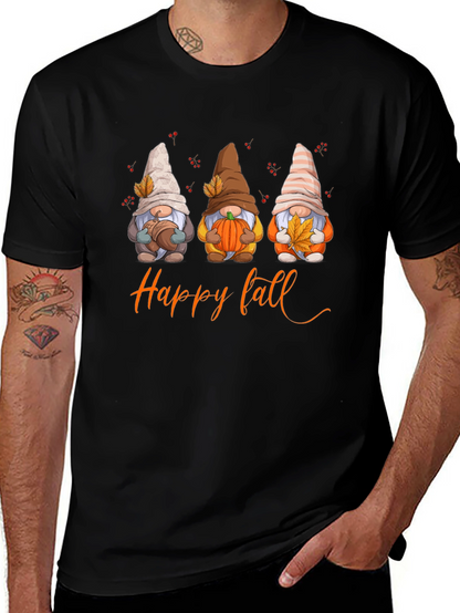 Happy Fall Gnomes Graphic T-Shirt - Autumn Season