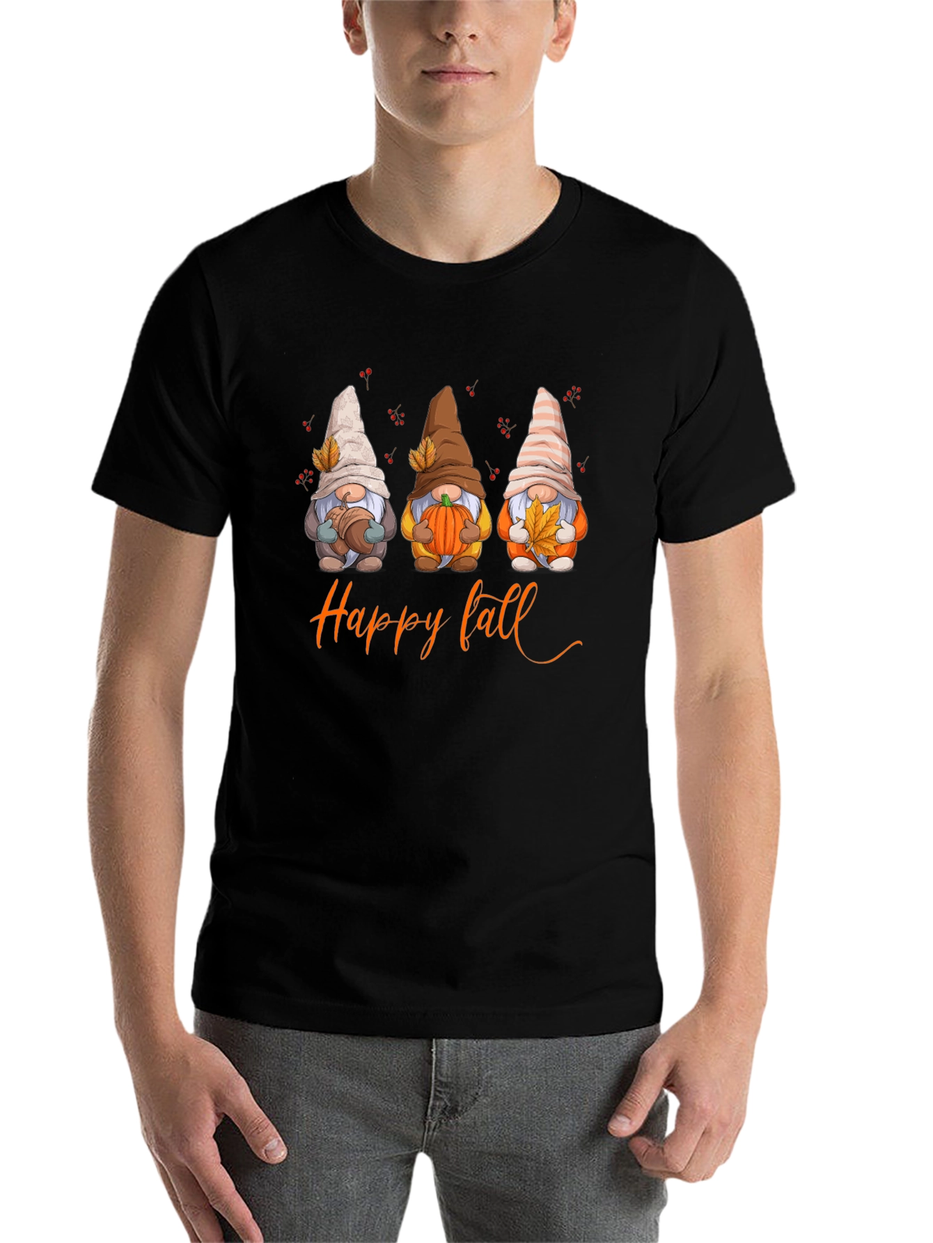 Happy Fall Gnomes Graphic T-Shirt - Autumn Season