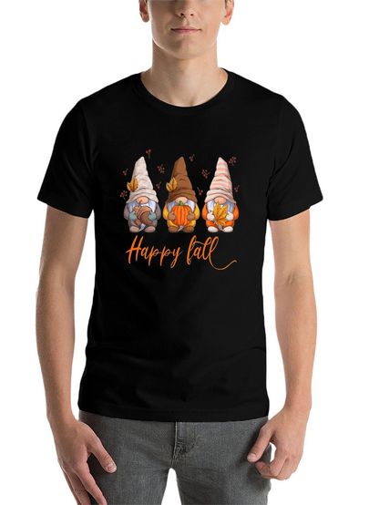 Happy Fall Gnomes Graphic T-Shirt - Autumn Season