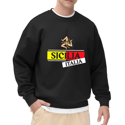 Sicilia Italia Medusa Crewneck Sweatshirt, Sicily Pride Badge Pullover, Italian Heritage Gift