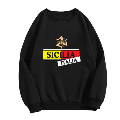 Sicilia Italia Medusa Crewneck Sweatshirt, Sicily Pride Badge Pullover, Italian Heritage Gift