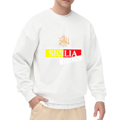 Sicilia Italia Medusa Crewneck Sweatshirt, Sicily Pride Badge Pullover, Italian Heritage Gift