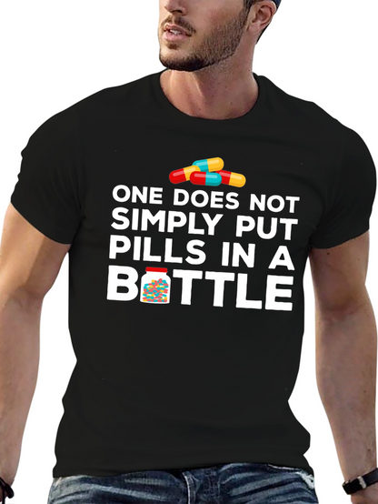 Pills in Bottle Graphic T-Shirt - Funny Meme Tee