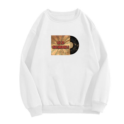 Old School Vinyl Record Retro Music Crewneck Sweatshirt | Vintage Sunburst Record Sleeve Pullover, Music Lover Gift
