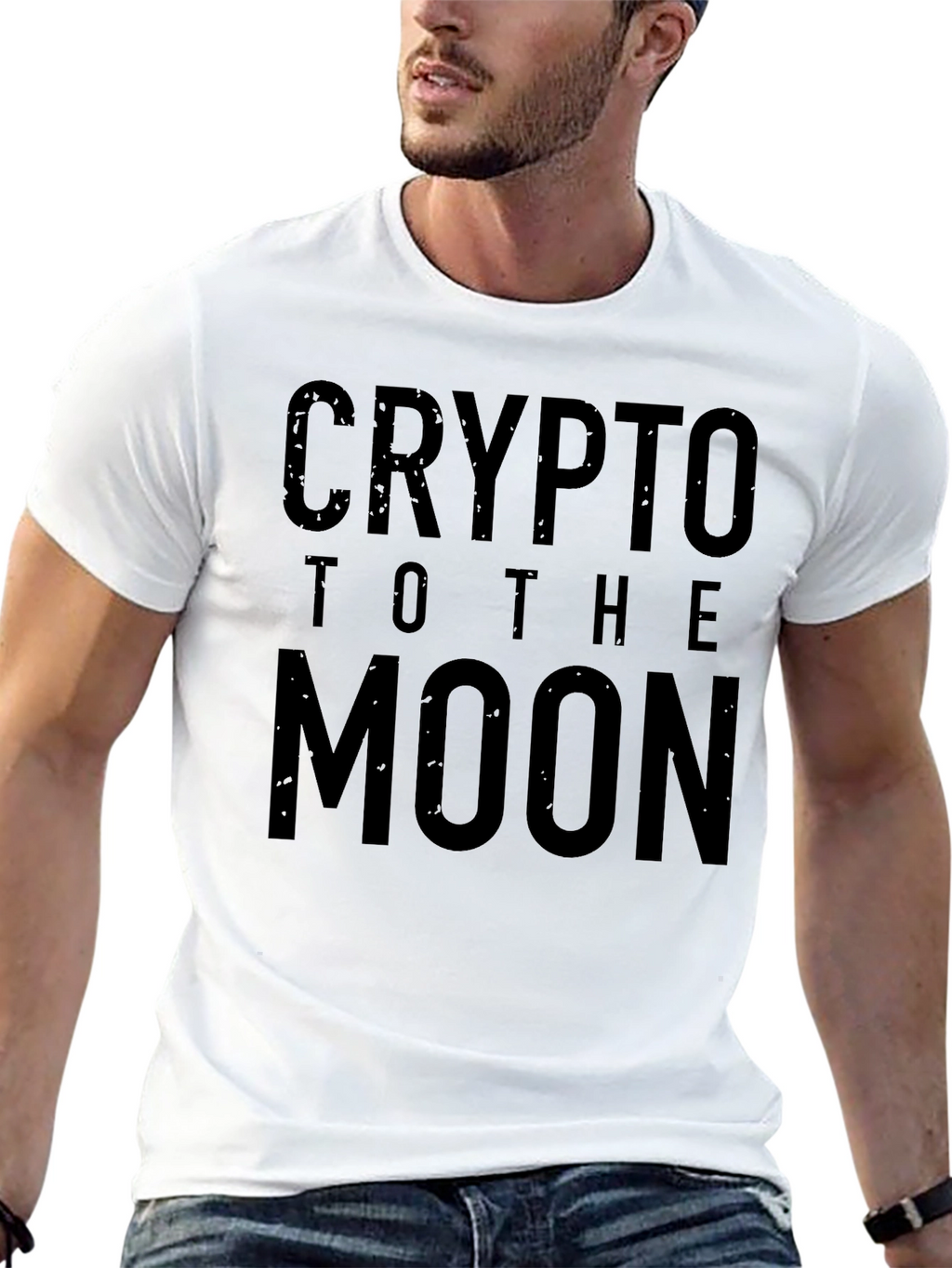 Crypto To The Moon Black Graphic Tee