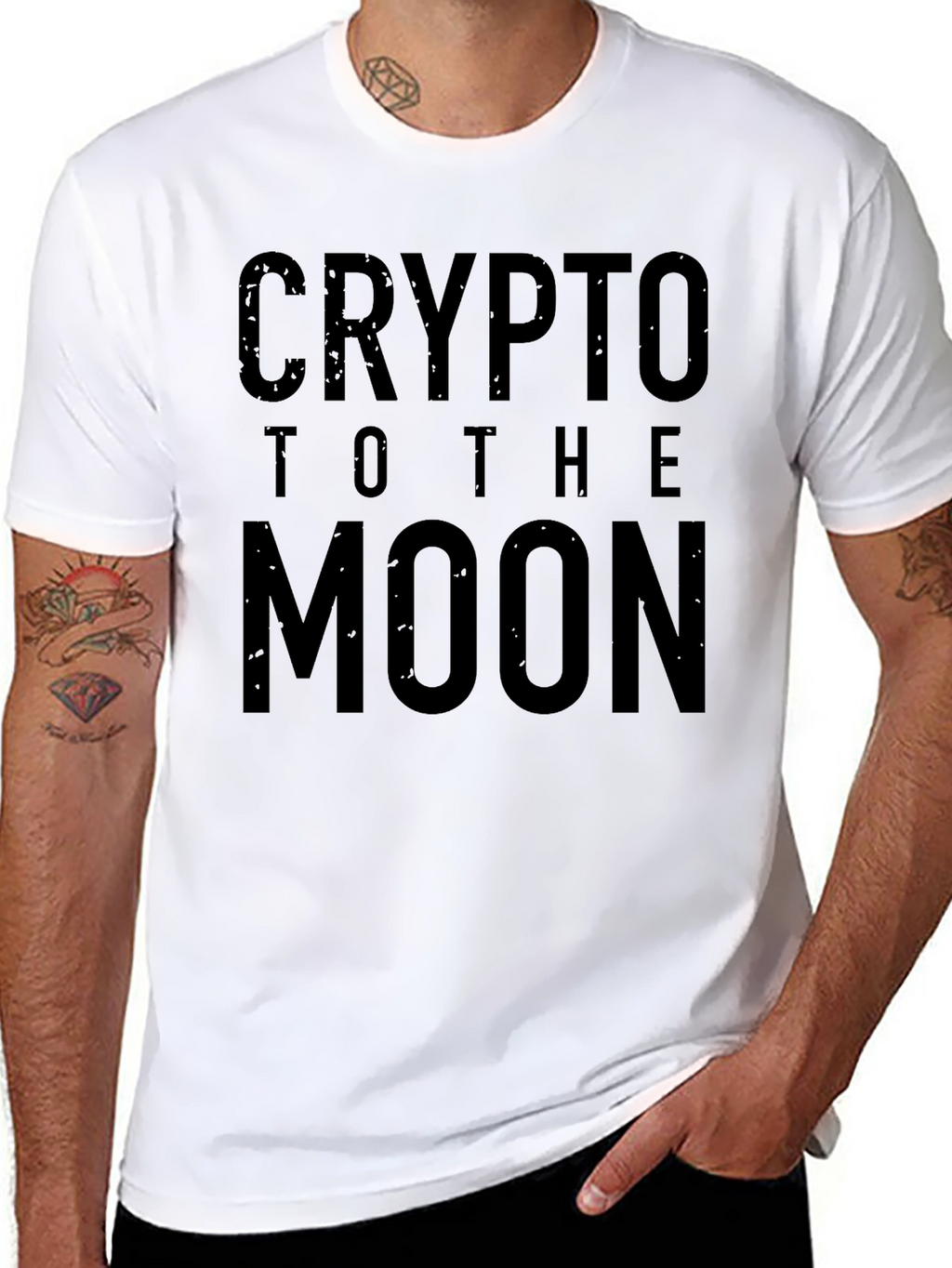 Crypto To The Moon Black Graphic Tee