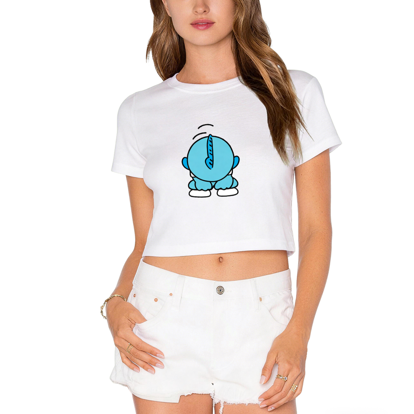 Minimal Side?Print My Melody Kawaii Crop Tee