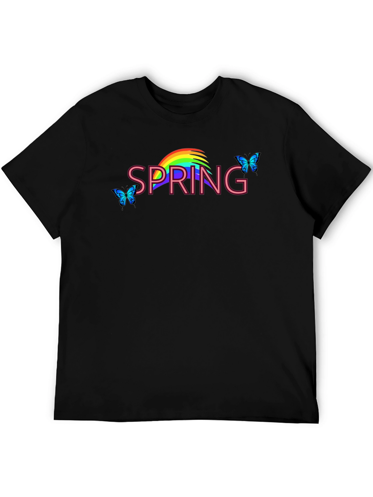 Spring Rainbow Butterfly Graphic Tee