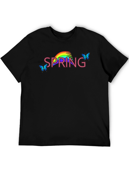 Spring Rainbow Butterfly Graphic Tee