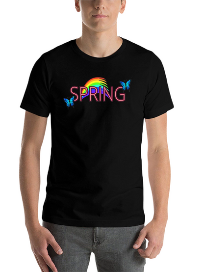 Spring Rainbow Butterfly Graphic Tee
