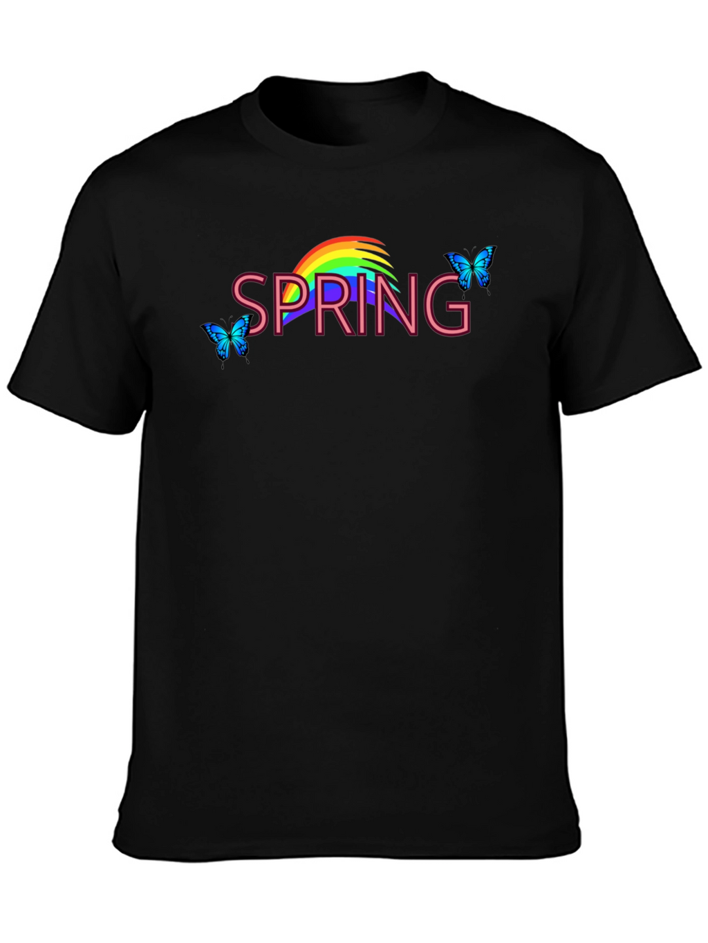 Spring Rainbow Butterfly Graphic Tee