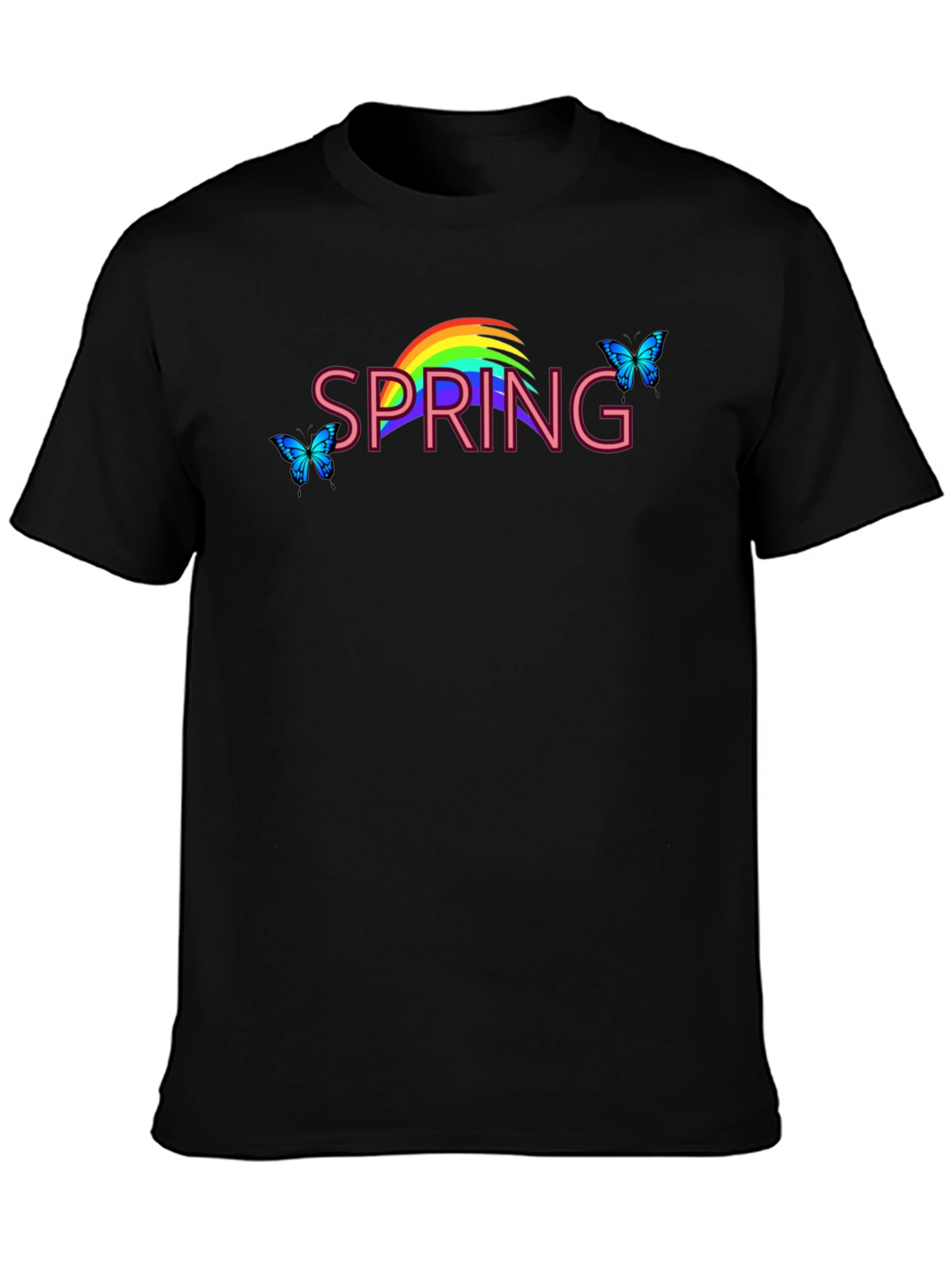 Spring Rainbow Butterfly Graphic Tee