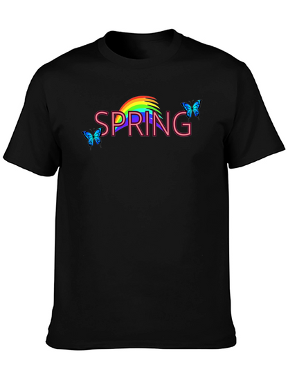 Spring Rainbow Butterfly Graphic Tee